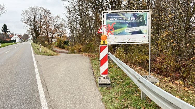 Beschilderung &uuml;ber Baumassnahmen in Sattenbeuren